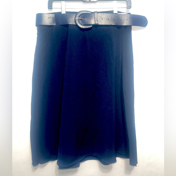 Navy blue skirt with belt XL - Picture 1 of 1
